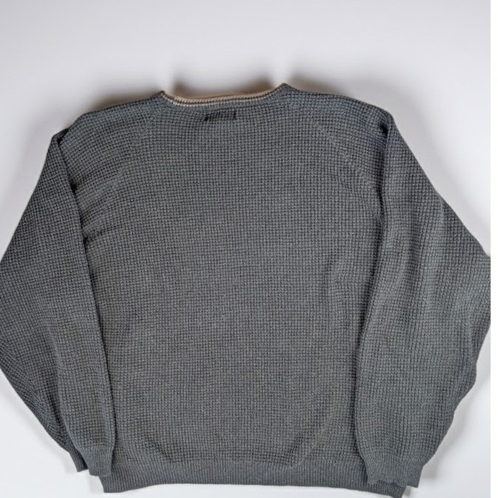 Vintage Eddie Bauer Sweater Men's XXL Blue Fisherman Chunky Knit Made in USA 90s - Picture 9 of 9